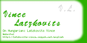 vince latzkovits business card